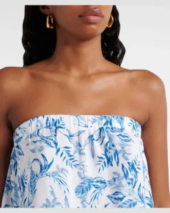 Trägerloser Jumpsuit Naomi aus Baumwolle Blau
