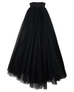 Trägerloses Tüllkleid - Schwarz