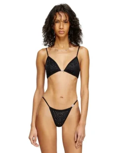 Triangel-BH aus Mikrofaser mit Kristallen - BHs - Damen - Schwarz