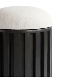 Tribu Hocker aus Leinen - Schwarz