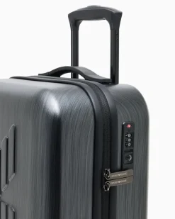 Trolley aus ABS mit großem Adler in Reliefoptik Grau