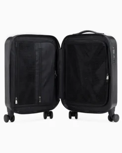 Trolley aus abs mit Schloss und Lenkrollen Grau
