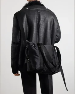 Trolley Canvas-Trimmed Shell Tote Black