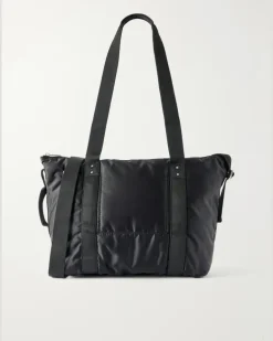 Trolley Canvas-Trimmed Shell Tote Black