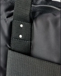 Trolley Canvas-Trimmed Shell Tote Black