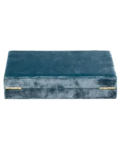 Trésor Schmuckkästchen aus Seidensamt - Blau