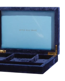 Trésor Schmuckkästchen aus Seidensamt - Blau