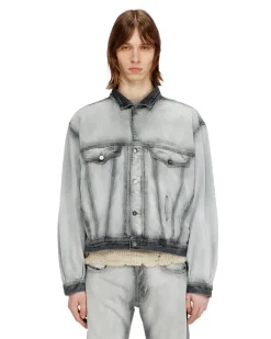 Trucker-Jacke aus Soft-Skeleton-Denim - Denim jacken - Unisex - Grau