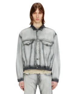 Trucker-Jacke aus Soft-Skeleton-Denim - Denim jacken - Unisex - Grau