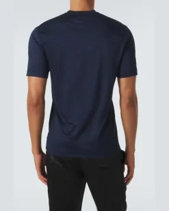 T-Shirt aus Baumwoll-Jersey Blau