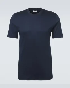 T-Shirt aus Baumwoll-Jersey Blau