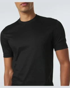 T-Shirt aus Baumwoll-Jersey Schwarz