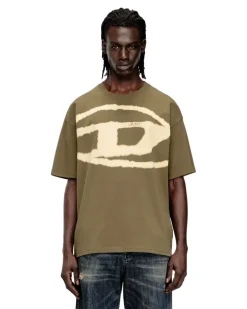 T-Shirt mit gebleichtem Oval D-Logo - T-Shirts - Herren - Grün