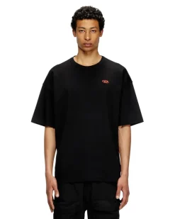 T-Shirt mit rotem Oval D - T-Shirts - Herren - Schwarz