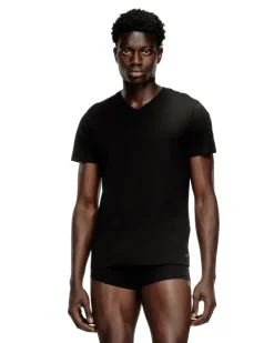 T-Shirts mit V-Ausschnitt im Dreierpack - Oberteile - Herren - Schwarz