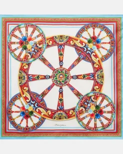 Tuch Carretto aus Seiden-Twill Multicolor