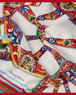 Tuch Carretto aus Seiden-Twill Multicolor