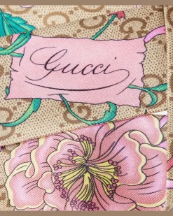 Tuch GG Gucci Flora aus Seiden-Twill Rosa