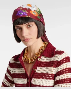 Tuch Gucci Flora aus Seiden-Twill Burgunderrot