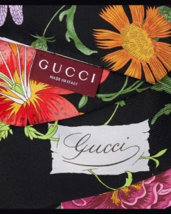 Tuch Gucci Flora aus Seiden-Twill Schwarz