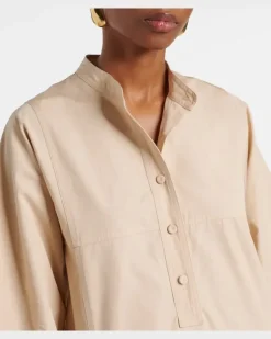 Tunika aus Baumwollpopeline Beige