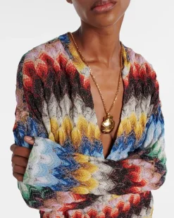 Tunika aus Häkelstrick Multicolor