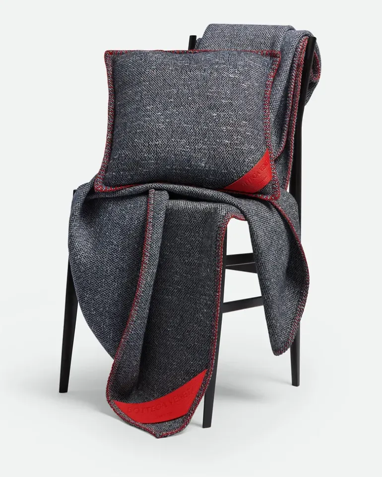 Tweed-Kissen-Blau - Unisex