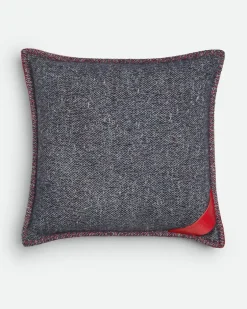 Tweed-Kissen-Blau - Unisex