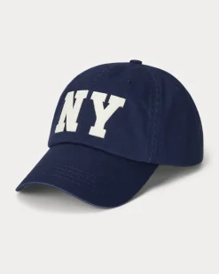 Twill-Baseballkappe mit „NY“-Aufnäher Blue