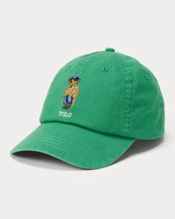 Twill-Baseballkappe mit Polo Bear Green