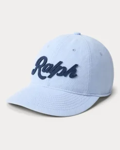 Twill-Baseballkappe Ralph Lauren mit Logo Blue