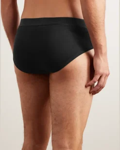 Two-Pack Stretch-Cotton and Modal-Blend Briefs Black