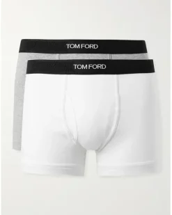 Two-Pack Stretch-Cotton Jersey Boxer Briefs White