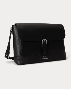 Umhängetasche aus Narbenleder Black