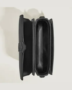 Umhängetasche mit Federdetail aus Soft Leder - Schwarz - Leder - MB199831 - Messenger Bags