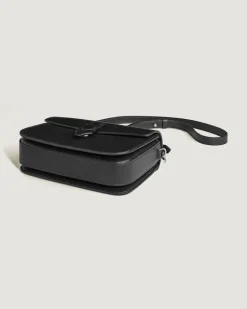 Umhängetasche mit Federdetail aus Soft Leder - Schwarz - Leder - MB199831 - Messenger Bags