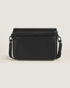 Umhängetasche mit Federdetail aus Soft Leder - Schwarz - Leder - MB199831 - Messenger Bags