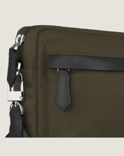 Umhängetasche Montblanc Panorama - Khaki - Stoff und Leder - MB222909 - Messenger Bags