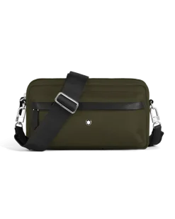 Umhängetasche Montblanc Panorama - Khaki - Stoff und Leder - MB222909 - Messenger Bags