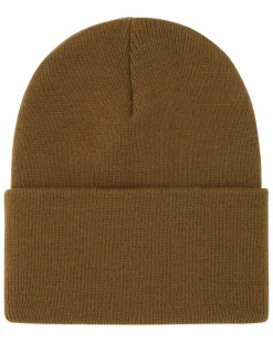 Unisex Acrylic Knit Beanie Brown Gauge