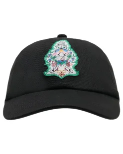 Unisex A-Hat-002-03 Logo-Embroidered Cotton Baseball Cap Black