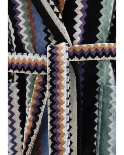 Unisex Bathrobe Beige Multicolor Cotton Extras