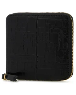 Unisex Black Leather Wallet Portafogli