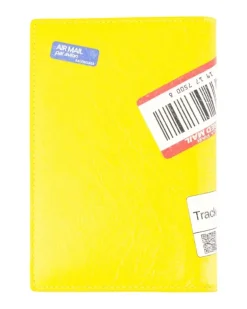 Unisex Cash Passport Holder - Leather Yellow Lambskin Accessories Passport-Holder