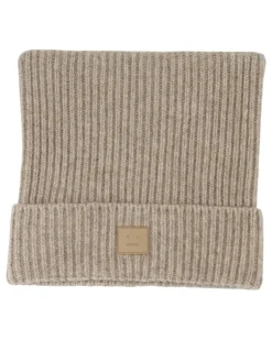 Unisex C40426-Drn Ribbed Cotton Beanie Beige
