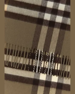 Unisex Giant Check Scarf Beige Cashmere