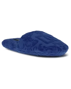 Unisex Jacquard Cotton Terry Slippers Blu Extras Blue