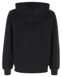 Unisex Logo-Embroidered Hoodie Black Cotton Elastane Hoodies