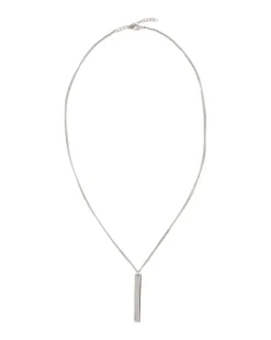 Unisex Minimal Necklace Metal Silver Jewelry-Watches Necklaces