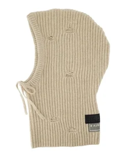Unisex S52tb0008-M13138-806m Ribbed Wool Beanie Beige